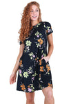 Blossom of Lilies Fit and Flare Dress with Pockets