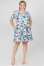 Plus Size Paint Me Floral Blossom Dress with Pockets