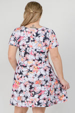 Plus Size Paint Me Floral Blossom Dress with Pockets