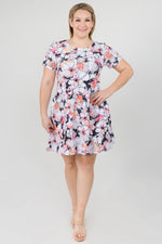 Plus Size Paint Me Floral Blossom Dress with Pockets