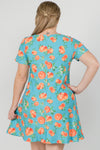 Plus Size Citrus Print Summer Dress