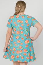 Plus Size Citrus Print Summer Dress
