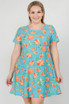 Orange Fruit Dress with Pockets Plus