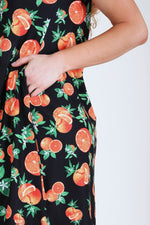 Orange Fruit Dress with Pockets