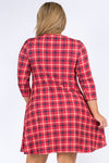 Plus Size Traditional Plaid A-line Dress
