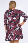 Plus Size Floral Blossom Long Sleeve Dress