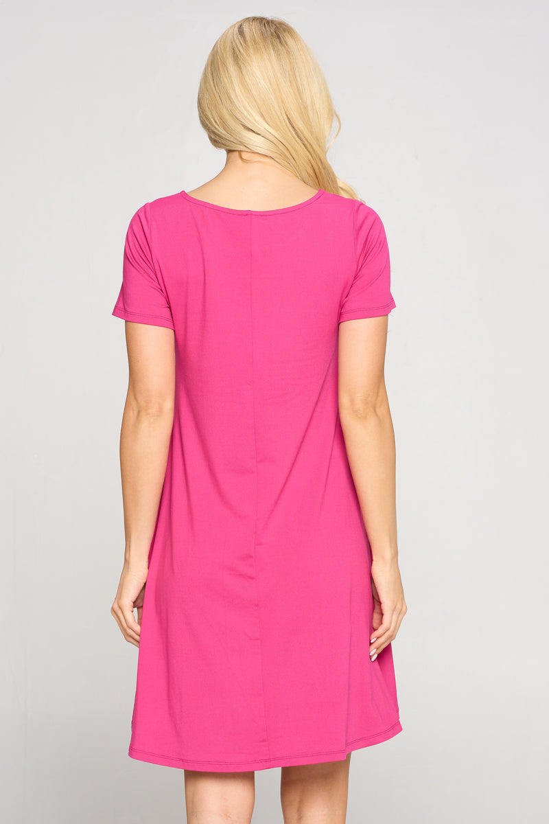 Basic A-Line Short Sleeve Dress
