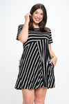 Multidirectional Lined A-line Dress- Plus size