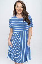 Multidirectional Lined A-line Dress- Plus size