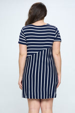 Multidirectional Lined A-line Dress- Plus size