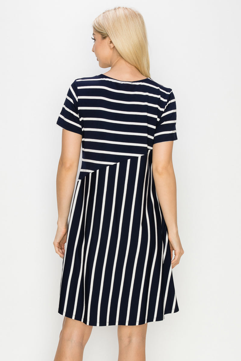 Multidirectional Lined A-line Dress