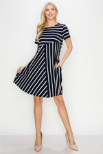 Multidirectional Lined A-line Dress