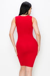 Party Favor Front-Cut out Sleeveless Bodycon Dress