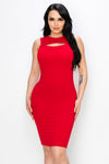 Party Favor Front-Cut out Sleeveless Bodycon Dress
