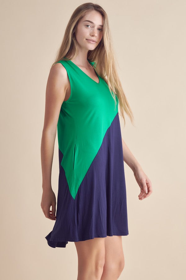 Women’s Sleeveless Colorblock Dress
