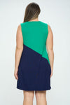 Plus Women's Sleeveless Colorblock Dress