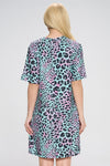 Vivid Leopard Print T-Shirt Dress