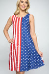 Rustic American Flag USA Tank Dress