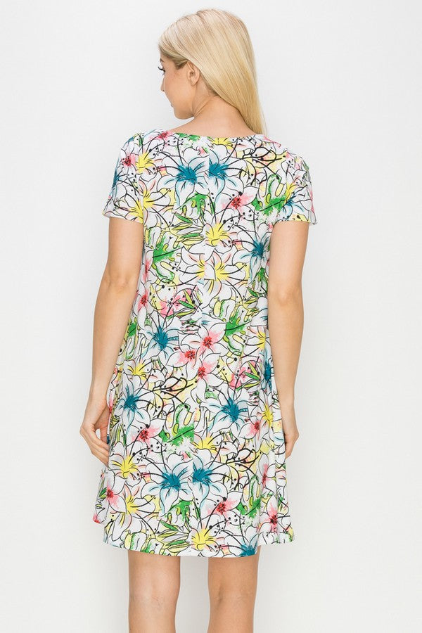 Sun-Kissed Flowers Printed Dress