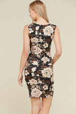 State of Floral Surplice Bodycon Dress