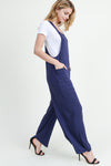 navy blue two pocket palazzo jumpsuit