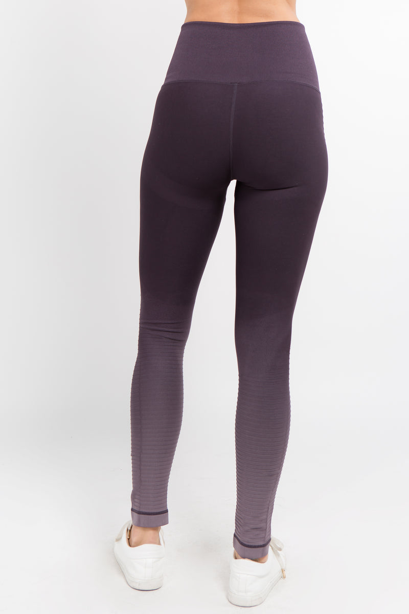 Ombre Moto Ridge Workout Leggings High Waisted Yoga Pants – ICONOFLASH