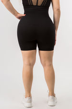 Plus Size Compression Biker Shorts with French Terry Lining