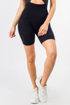 Tummy Control Compression Biker Shorts with French Terry Lining