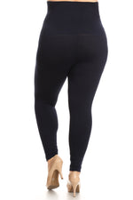 Plus Size French Terry Compression Fleece Lined Leggings ICONOFLASH