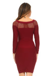 red long sleeve short dresses 