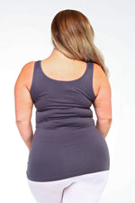 charcoal seamless fitted tank top for women plus size 