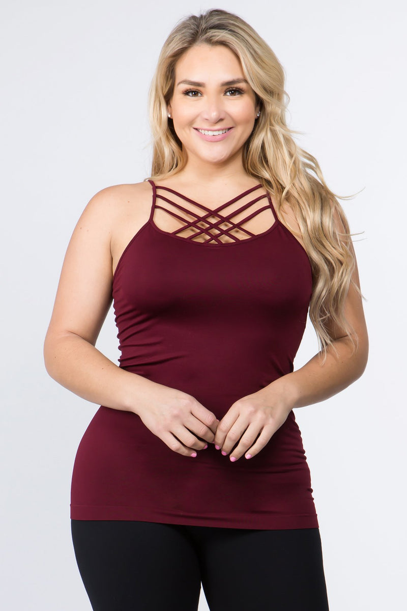 Women's Seamless Strappy Detail Cami Top - Nude