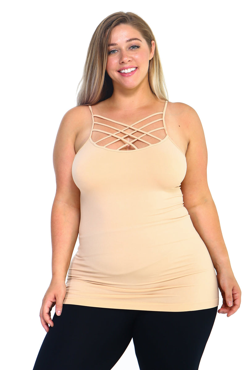 Avenue  Women's Plus Size Cami Strappy Seamlss - Natural - 4x : Target