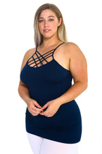 Plus Size Seamless Strappy Front Cami Top