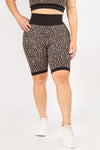 Plus Size Cheetah Seamless Biker Shorts