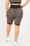 Plus Size Cheetah Seamless Biker Shorts