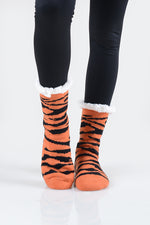 Animal Striped Faux Sherpa Thermal Christmas Slipper Socks ICONOFLASH