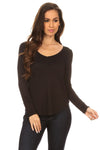 Look Your Best V-Neck Long Sleeve Top ICONOFLASH