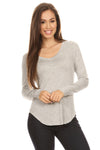 Look Your Best V-Neck Long Sleeve Top ICONOFLASH