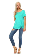 What A Twist Knotted Hem Tunic Top ICONOFLASH