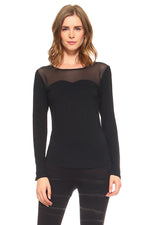 Show Some Mesh Sweetheart Neckline Knit Top ICONOFLASH