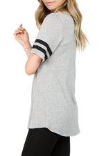 grey striped oversized t-shirt 