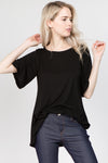 black short sleeve blouse for women