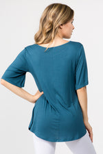 turquoise bell sleeve blouse for women