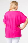 pink tops for plus size women