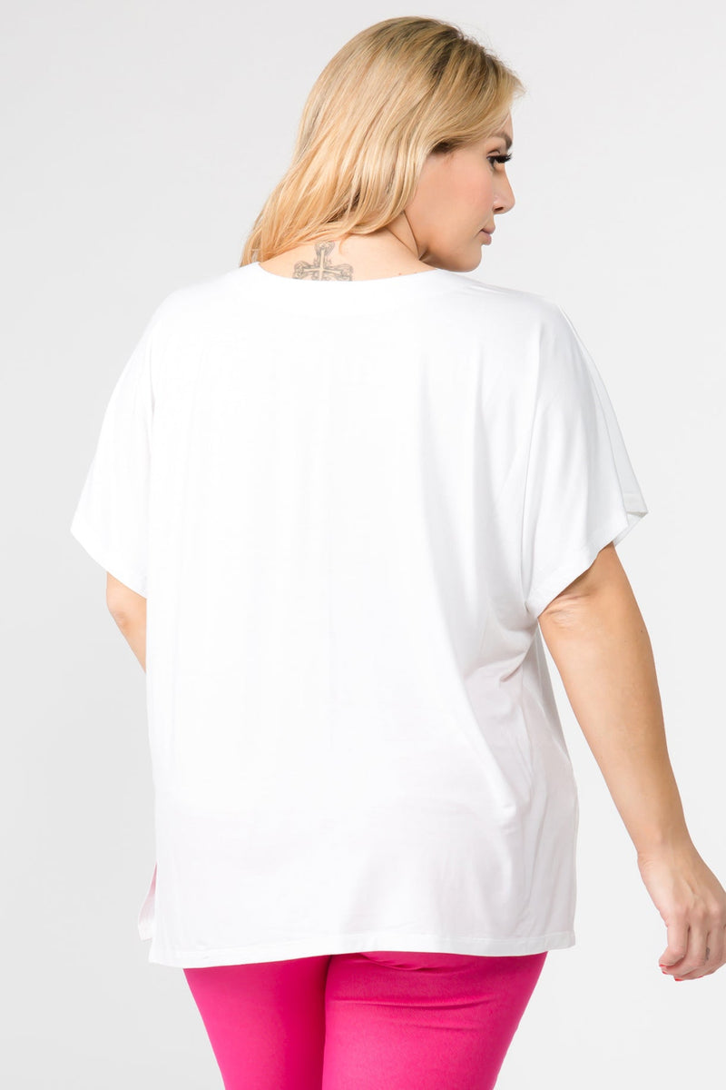 white plus size shirt for women
