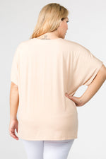 beige plus size women's shirt
