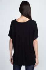 black v-neck shirt for women