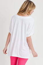 white short sleeve oversized top