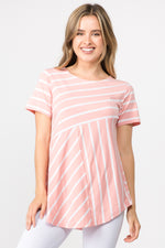 Simply Striped Short Sleeve Tunic Top